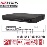 Hikvision 8CH 8MP NVR HD POE IP Home Video Recorder for Security Camera System