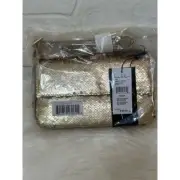 Nicole Miller Gold Sequin Shoulder Bag Small Party Cocktail Glamour
