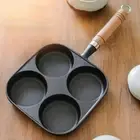 4-Hole Frying Pans Wooden Handle Non Stick Egg Frying Pan Cookware Pancake Pans