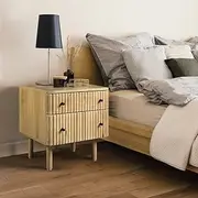 Furb Bedside Table Small End Table Desk Nightstand for Bedroom Living Room Home Furniture Cabinet 2 Drawers Side Tables
