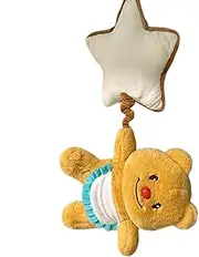Baby Stroller Rattle Toy,Plush Pendant Bell Butter Bear Carseat Rattle - Soft Sensory Toy Chime Activity Music Box for Stroller