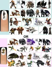 60x How To TRAIN YOUR DRAGON Nail Art Decals + Free Gems Hiccup Toothless Astrid