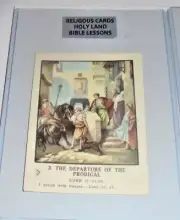 Vintage Bible Study Lesson Color Card Christian Departure Prodigal Luke Verse