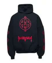 Balenciaga BB Logo Oversized Hoodie 1 Black