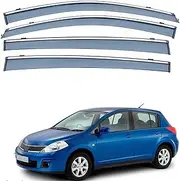 4Pcs Car Wind Deflectors for Nissan for Tiida Hatchback Mk1-C11 2004-2010, Side Window Ventilated Visors Rain Deflector