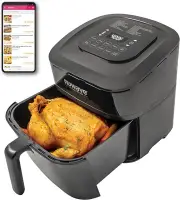 Air Fryer 10-in-1 LED Display 7.25Qt Dishwasher Safe 1800W Black 3W Setting 120V