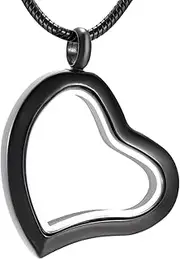 BIAIHQIE Glass Cremation Necklace Keepsake Ashes Urn Holder Locket Memorial Stainless Steel Pendant Women/Men`s Jewelry Urn