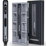 52 in 1 Mini Electric Screwdriver, [OLED Screen] Homtronic Cordless Electric Screwdriver Kit with 48 Magnetic Bits, [Built-in Magnetiser] Repair Tool Kit for Phone Camera Laptop Watch