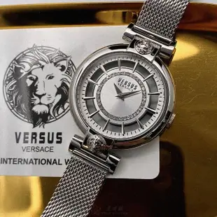 【VERSUS】VERSUS VERSACE手錶型號VV00020(銀色錶面銀錶殼銀色米蘭錶帶款)