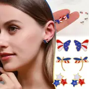 Butterfly Star Odonate Earrings Stud Earrings Patriotic Star Earring For