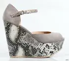 STEVE MADDEN taupe suede open-toe snake WEDGES platforms shoes 10 HOT new