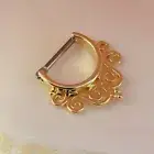 16G Septum clicker with gold swirl design