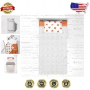 Breathable 3-Piece Fox Toddler Bed Sheet Set in Cheerful Orange and Grey