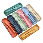 8 Sets Portable Cutlery Travel Utensil Set with Case, Spoon Fork K6A81973