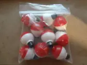 x10 1" inch 25mm ROUND - RED & WHITE *FAST SHIP* - Fishing Bobber Float