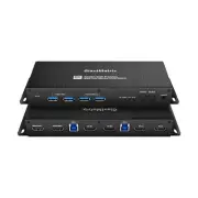 Kvm Switches HDMI 2 Computers 2 Monitors EDID Emulator 4k 144Hz Extended Disp...