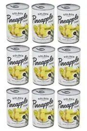 Organic Pineapple Chunks (Unsweetened), 9 Cans NT. WT. 14 oz. (396g)