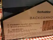 BERKSHIRE BACKGAMMON FOLDABLE WOODEN GAME BOARD