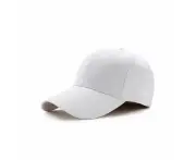 Adjustable Perma Curve Trucker Cap Plain Hat Mens Womens Unisex Baseball - White