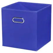 11"x11"x11" Foldable Storage Cube Bins Fabric Storage Organizer Bins Dark Blue