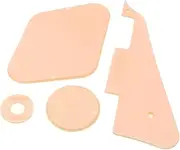zolyet 4 PCS Electric Guitar Pickguard Set Compatible with LP, Scratch Plate Plastic Fro and Back Pick Guards for Electric Guitars Cream Yellow