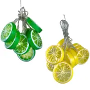 Lemon Lime Slices LED Battery Operated Christmas Light String 10 Lights BAT3004