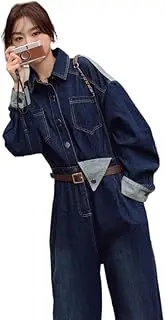 [YiKeGuiHuaShu] Style Denim Jumpsuit Women's Spring Loose Workwear Straight