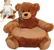 Toddler Plush Chair, 19.7inch Stuffed Plush Bear Toddler Comfy Chair, Kids Soft Animal Sofa, Cartoon Baby Armchair for Kids Toddlers(Brown)