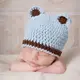 美國 Cutie Knitting 手工編織嬰兒帽Teddy Bear-Blue/Brown