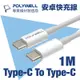 POLYWELL Type-C To Type-C 3A USB PD快充傳輸線 1M