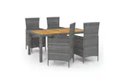 vidaXL Outdoor Dining Set with Cushions Garden Patio Dinner Table with Chairs