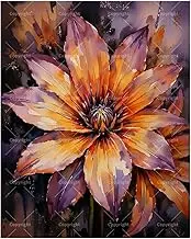 TAOPAOLAB Orange Dahlia Paint by Numbers Kit for Adults – DIY Bold Bloom in Purple Background Painting on Canvas 16x20In, Acrylic Paint Set, Suitable for Beginners, Art for Home Decoration or Gifts
