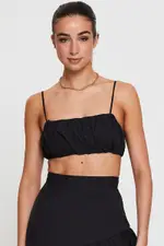 Black Bralette Top Sleeveless - Size 10, Women's Bralet