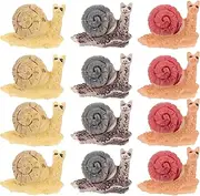 12Pcs Micro Landscape Snail Small Snail Statue Snail Resin Sculptures Micro Landscape Decor Resin Snail Decor Miniature Garden Decorations Components Synthetic Resin/751