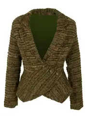 Striped Peplum Jacket--ORI-6256