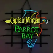 Captain Morgan Rum Beer Parrot Bay Neon Light Real Glass Neon Bar Sign 19"x15"