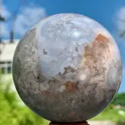 1.23LB Natural Sakura Flower Agate QUARTZ Sphere Crystal Ball Healing
