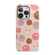 Cute Preppy Pink Smiley Faces iPhone Case For iPhone 15 Plus 14 Pro Max 12 13 11