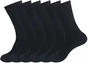 [Generic] Mens Crew Socks Athletic Cushioned Breathable Low Cut Black No Show Socks Mens Sports Sock - 6 Pairs No Show Socks