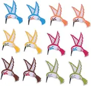 [jojofuny] 2Set Hummingbird Embroidery Patches Sew Decorative Appliques for DIY Clothing Bags and Jackets Thick Texture Patterns for Personalizing Your Style