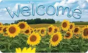 [ASHLEY PRODUCTIONS] The Original Fun Mat, Welcome Mat, 18" x 30", Sunflowers Welcome