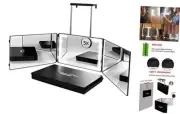 Self Find-3 Way Mirror for Self Hair Cutting with Ring Light,Rechargeable 360