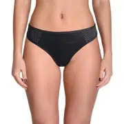 Rachel Roy Solid Laser-Cut Side Bikini Bottoms Black XL XLarge NWT