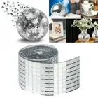 101.7Mpa Square Glass 1464PCS 4*100cm Decal Glass Home Accessories Silver