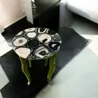 18" Black Agate Round Table Top Living Room & Balcony Corner Side Table Decor