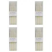 16pc Classic Unscented 24cm Taper Wax Candle Set Fragrance Free Home Decor White