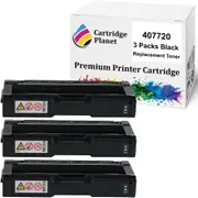 3 Pack Black Compatible Toner Cartridge for Ricoh TYPE-SPC252HB 407720 (6,500 Pages) for Lanier SPC252DN SPC252SF Ricoh Aficio SP C252DN C252SF C262DNW C262SFNW