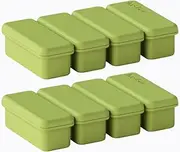 JZS Large Size Silicone Ice Cube Molds with Lid, Rectangle Ice Cube Tray for Cocktail, Whiskey, BPA Free, Easy Release, 2 Pack, Green