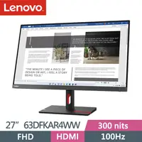 在飛比找PChome24h購物優惠-Lenovo ThinkVision S27i-30 27吋