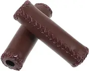 Generic 2Pcs Retro Bike Handlebar Grips Covers High Elasticity Skid Design for Safe Cycling Lightweight Portable Bike Accessories